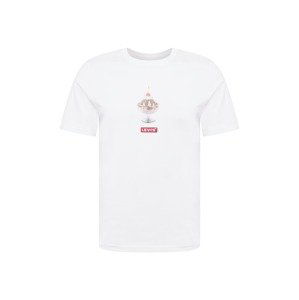 LEVI'S ® Tričko 'SS Relaxed Fit Tee'  tmavohnedá / červená / biela