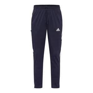 ADIDAS SPORTSWEAR Športové nohavice 'Essentials Tapered Open Hem 3-Stripes'  modrá / biela