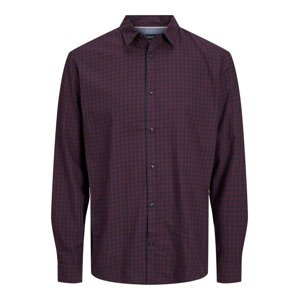 JACK & JONES Košeľa 'Gingham'  námornícka modrá / krvavo červená