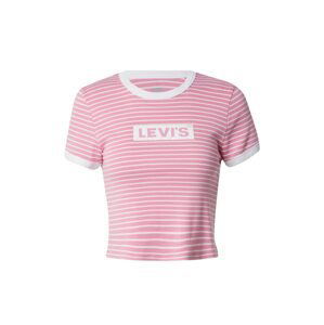 LEVI'S ® Tričko 'Graphic Mini Ringer'  svetloružová / biela