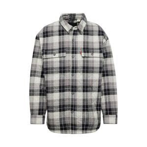 LEVI'S ® Prechodná bunda 'Bernal Heights Overshirt'  tmavosivá / čierna / biela