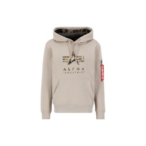 ALPHA INDUSTRIES Mikina  béžová / hnedá / krvavo červená / biela