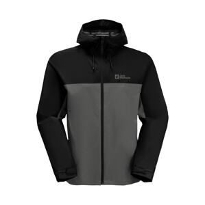 JACK WOLFSKIN Outdoorová bunda 'Weiltal'  striebornosivá / tmavosivá / čierna