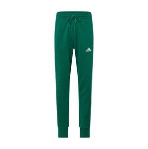 ADIDAS SPORTSWEAR Športové nohavice 'Essentials'  tmavozelená / biela