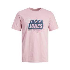 JACK & JONES Tričko 'MAP SUMMER'  tmavomodrá / orgovánová