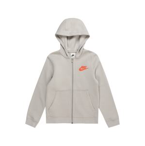 Nike Sportswear Tepláková bunda  svetlosivá / tmavosivá / oranžová / homárová