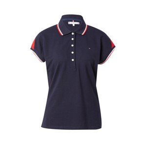 TOMMY HILFIGER Tričko  tmavomodrá / brusnicová / biela