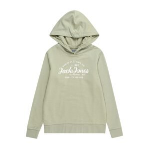 Jack & Jones Junior Mikina 'FOREST'  pastelovo zelená / biela