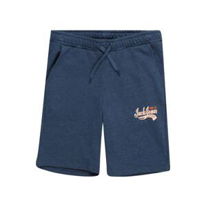 Jack & Jones Junior Nohavice  tmavomodrá / oranžová / biela