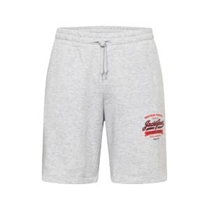 JACK & JONES Nohavice  svetlosivá / červená / čierna