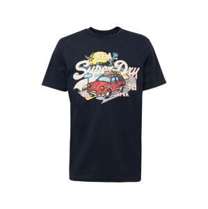 Superdry Tričko  námornícka modrá / svetlomodrá / žltá / červená