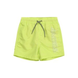 Jack & Jones Junior Plavecké šortky 'FIJI'  svetlosivá / limetová / biela