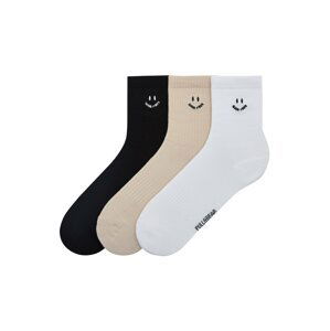 Pull&Bear Ponožky  béžová / čierna / biela