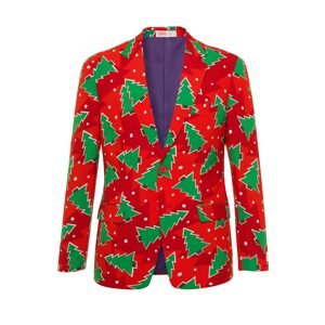 OppoSuits Oblek 'Fine Pine'  zelená / červená