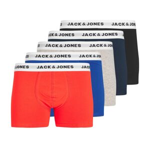 JACK & JONES Boxerky  modrá / námornícka modrá / sivá melírovaná / svetločervená / čierna