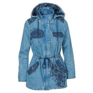 KOROSHI Prechodná parka  modrá denim