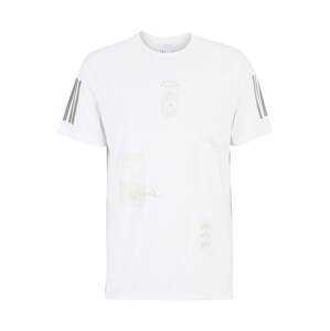 ADIDAS PERFORMANCE Funkčné tričko 'Global'  striebornosivá / biela
