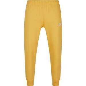 Nike Sportswear Športové nohavice 'Club Fleece'  zlatá žltá / biela