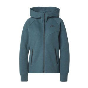 Nike Sportswear Prechodná bunda 'TECH FLEECE'  tmavozelená / čierna