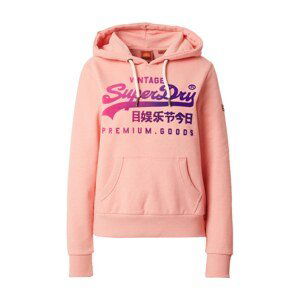 Superdry Mikina  tmavofialová / ružová / rosé