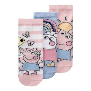 NAME IT Ponožky 'ARRA PEPPAPIG'  svetlomodrá / svetložltá / ružová / biela