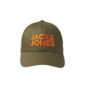 JACK & JONES Čiapka 'GALL'  kaki / oranžová