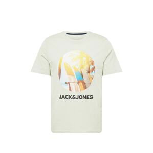 JACK & JONES Tričko 'JJNavin'  svetlobéžová / svetložltá / pastelovo zelená / čierna