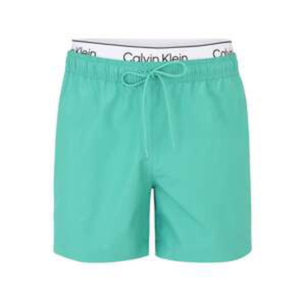 Calvin Klein Swimwear Plavecké šortky  zelená / čierna / biela