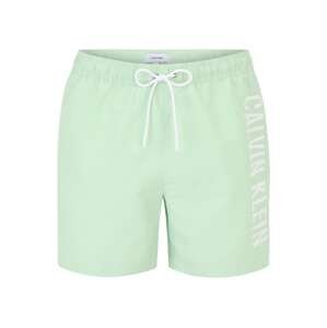 Calvin Klein Swimwear Plavecké šortky 'Intense Power'  zelená / šedobiela