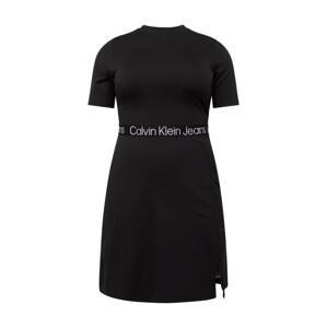 Calvin Klein Jeans Curve Šaty 'MILANO'  čierna / biela