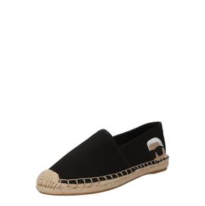 Karl Lagerfeld Espadrilky  béžová / čierna / biela