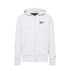 Superdry Tepláková bunda  námornícka modrá / sivá melírovaná / biela