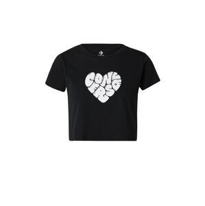 CONVERSE Tričko 'HEART'  čierna / biela