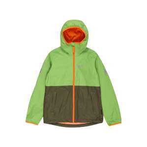 JACK WOLFSKIN Outdoorová bunda 'Rainy Days'  kaki / tmavozelená / oranžová