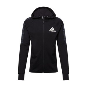 ADIDAS PERFORMANCE Športová mikina so zipsom  striebornosivá / čierna / biela