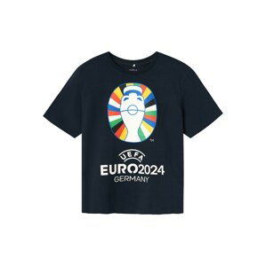 NAME IT Tričko 'Mica UEFA EURO 2024'  zafírová / zmiešané farby / biela