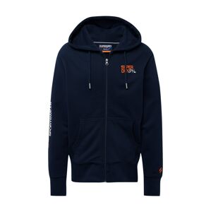 Superdry Tepláková bunda  námornícka modrá / oranžová / šedobiela