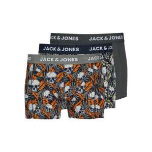 JACK & JONES Boxerky  tmavomodrá / jedľová / oranžová / biela