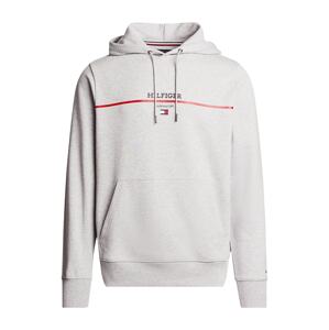 TOMMY HILFIGER Mikina  tmavomodrá / sivá melírovaná / červená