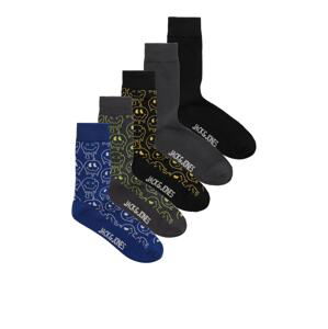 JACK & JONES Ponožky  modrá / žltá / čadičová / čierna / biela