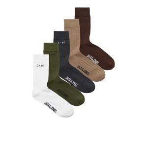JACK & JONES Ponožky  farba ťavej srsti / námornícka modrá / čokoládová / zelená / biela