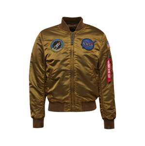 ALPHA INDUSTRIES Prechodná bunda 'MA-1 VF NASA'  modrá / hnedá / červená / biela