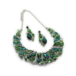 SOHI Sada šperkov 'Sujata'  zelená / smaragdová / strieborná