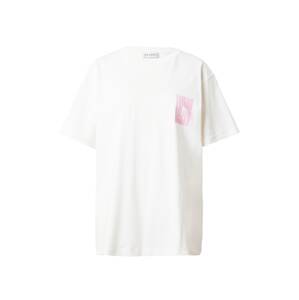 OH APRIL Tričko 'Boyfriend T-Shirt Off White Breezy'  ružová / biela