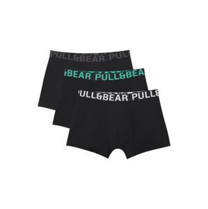 Pull&Bear Boxerky  tyrkysová / tmavosivá / čierna / biela