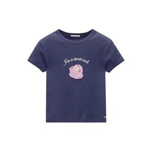 Pull&Bear Tričko  krémová / námornícka modrá / ružová / ružová