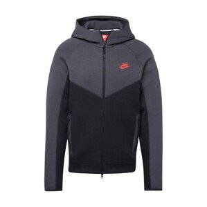 Nike Sportswear Tepláková bunda 'TCH FLC'  grafitová / tmavooranžová / čierna