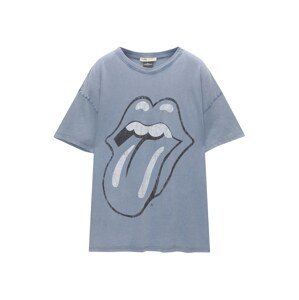 Pull&Bear Tričko 'ROLLING STONES'  svetlomodrá / čierna / biela