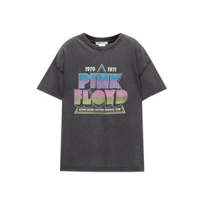 Pull&Bear Tričko 'PINK FLOYD MOTHER WORLD'  azúrová / antracitová / levanduľová / prírodná biela