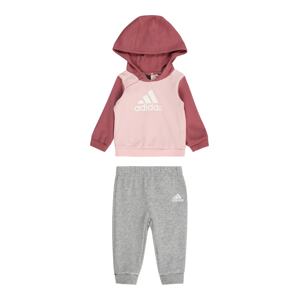 ADIDAS SPORTSWEAR Tréningový komplet 'Essentials'  sivá melírovaná / ružová / vínovo červená / biela